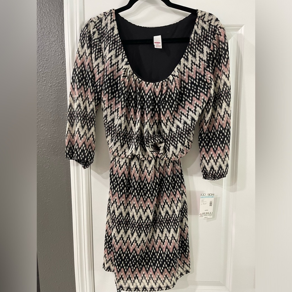 Bongo long sleeve belted dress